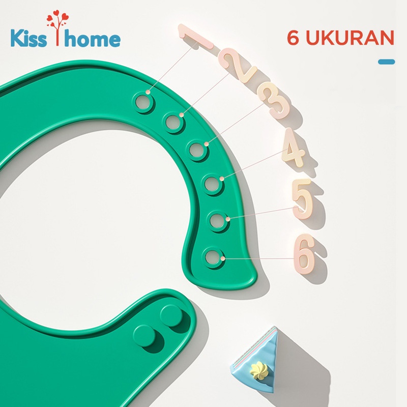 Holiven Celemek Silikon Makan Bayi BABY BIB SLABER Karet Anak Baby Burb Apron Silicon Bibs Waterproof
