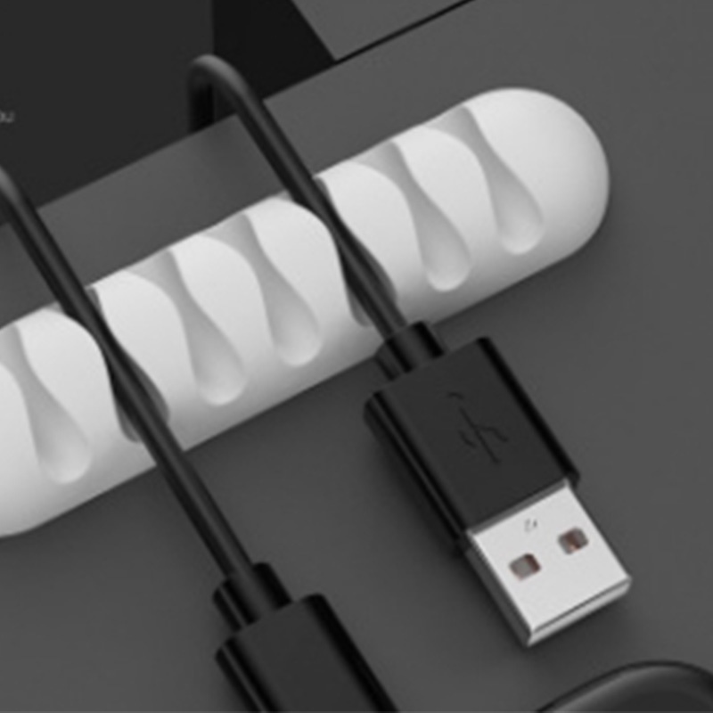 Holiven Klip Penata Kabel Cable Organizer Clip Charger Holder Tempel Dinding Meja 7 Slot