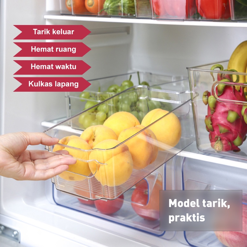 Holiven Kotak penyimpanan makanan kulkas PET berkapasitas besar