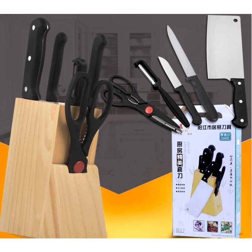 Holiven Set Pisau Dapur isi 5 pcs Stainless Steel Kitchen Knife Set