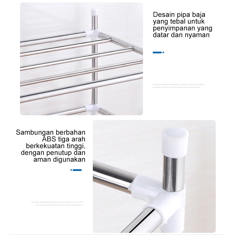 Holiven Rak Penyimpanan Stainless Peralatan Dapur Multi-layer Tahan Berat