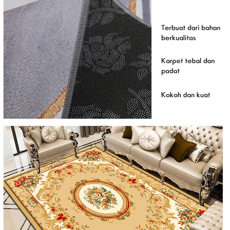 Holiven Karpet Gaya Eropa Klasik Untuk Ruang Tamu Kamar Tidur
