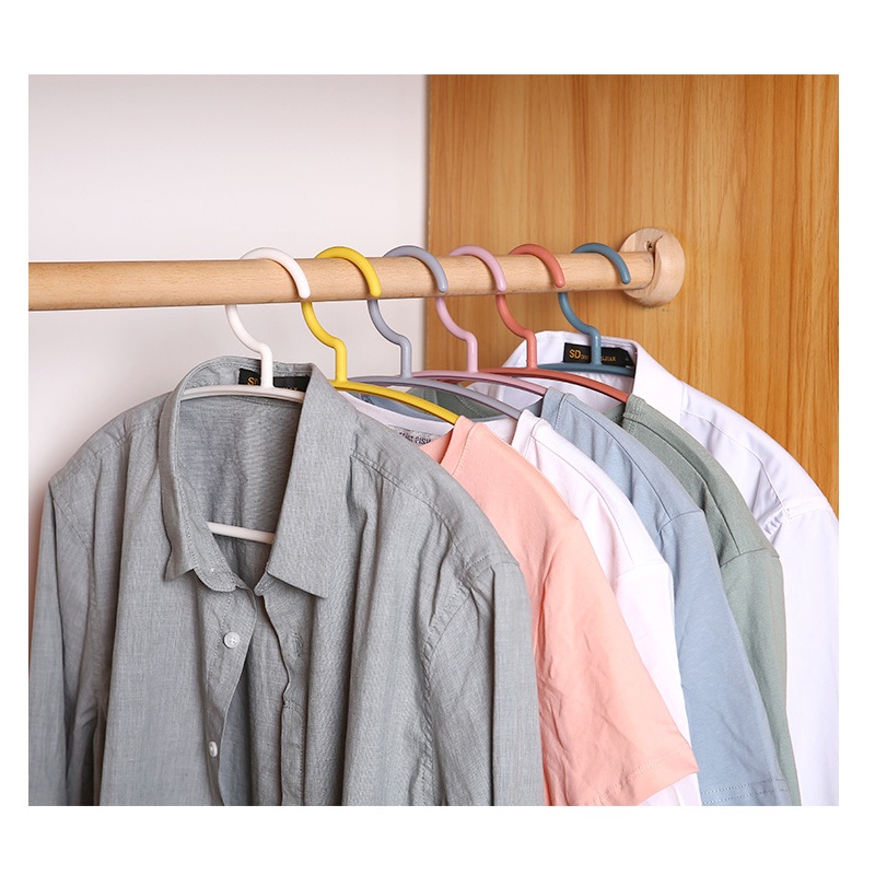 Holiven Gantungan Baju Melengkung Anti-slip Extra Tebal 5pcs