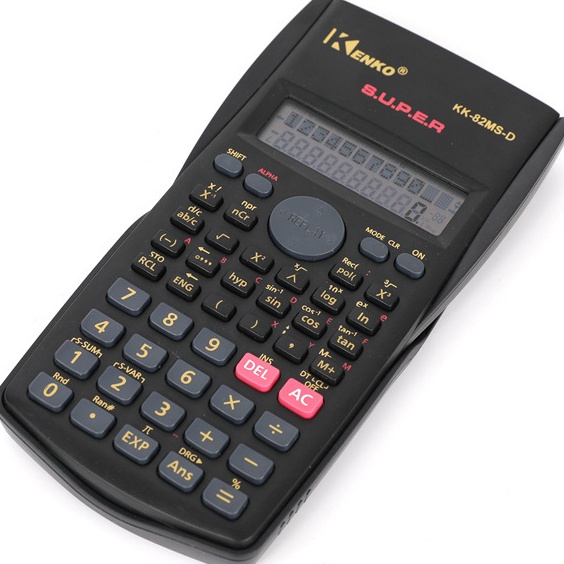 

76WUY Kalkulator Sekolah Scientific KENKO 82MS 10 Digit - Calculator Ilmiah Ujian Sin Cos Tan gk8u7