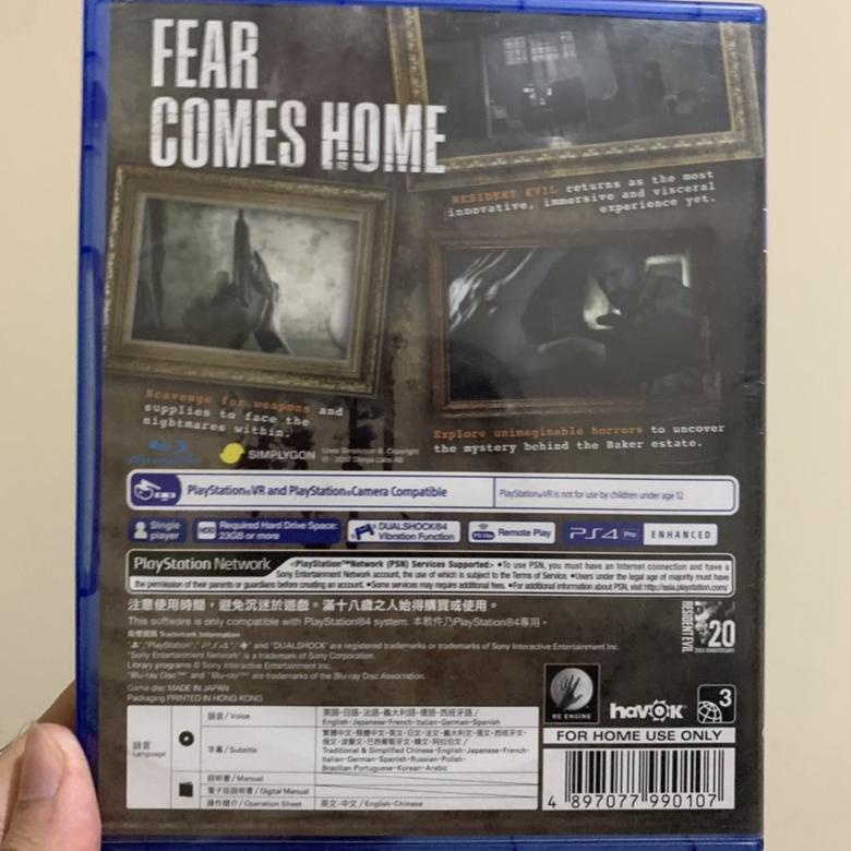 SAN841 Kaset PS4 Resident Evil 7 VII RE7 Residen eviI RE 7 playstation 4 ps 4 RE Village 8 VIII evil