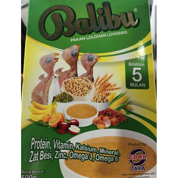 (U✉85») 500 gr balibu pakan lolohan semua anak burung lovebird murai makanan ber vitamin edod jaya k