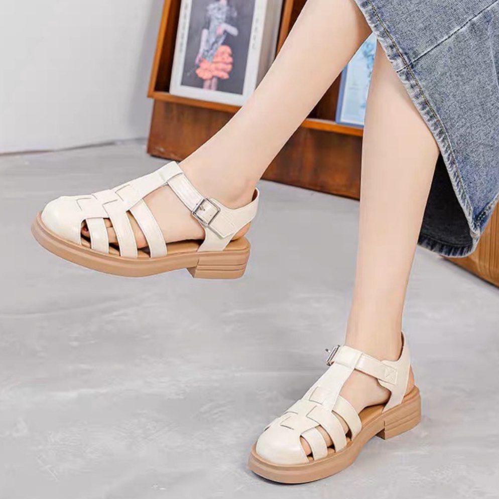 READY: 10334 Sandal Tali Wedges Wanita Import Murah Sendal Strappy Women