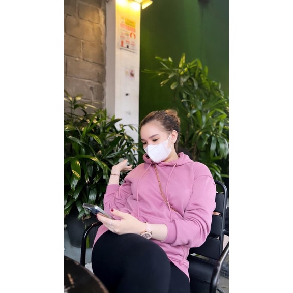 Sweater hoodie Polos Wanita Pria Bahan Fleece Tebal Premium Quality Distro Size M - XXL