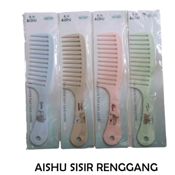 `ღ´ PHINKL `ღ´  Aishu Sisir Renggang Polos Bolong Satu hair comb tools motif imut