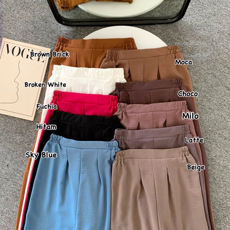 ZAHRA LOOSE PANTS KULOT CRINCLE | CELANA KULOT WANITA | CELANA PANJANG WANITA