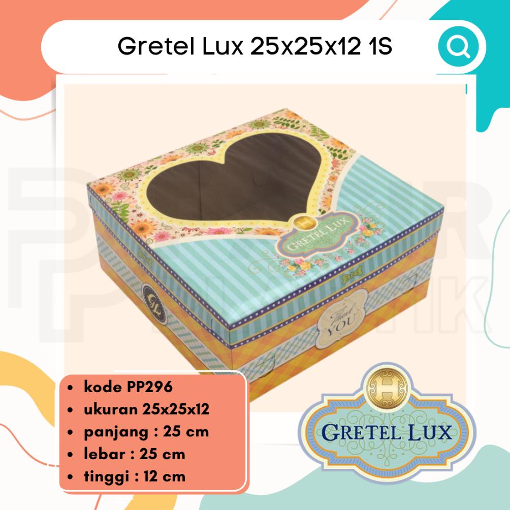 

Grosir Gretel Lux 25X25X12 1S || Pp296 | |Dus Tart 252512 Gretel Lux Box Kotak Dos Kue Tutup Lubang Mika Love Biru Muda-Orange