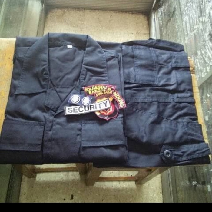 Terlaris Baju Seragam Pdl Satpam/Pdl Security Biru Drill