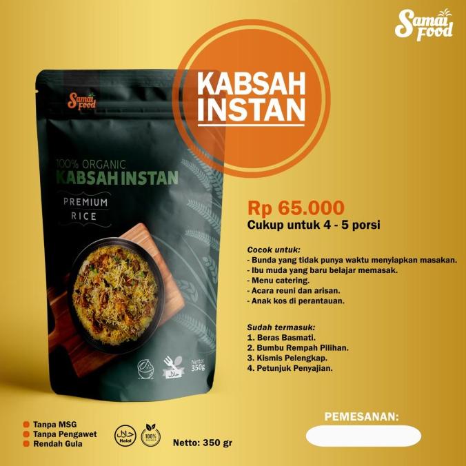 

bumbu kabsah instan plus beras basmati premium samai food