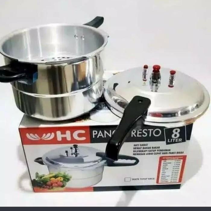 Panci Presto 8 Liter Stainless Peralatan Dapur Masak Daging Ikan Ayam