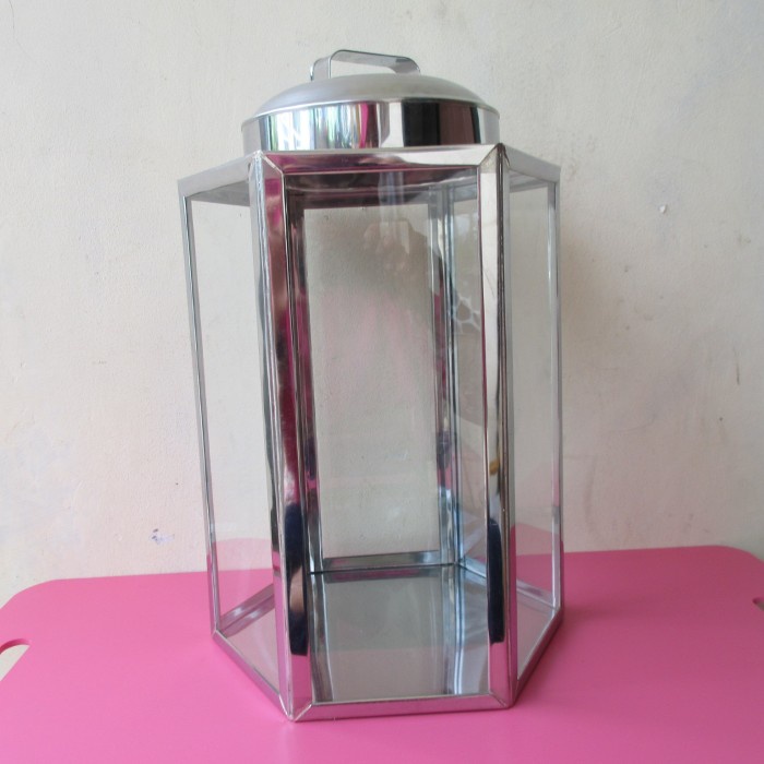 Octanita_Id- Kaleng Stainless Segienam Jumbo /Kaca/Kaleng Krupuk/Souvenir 25X30