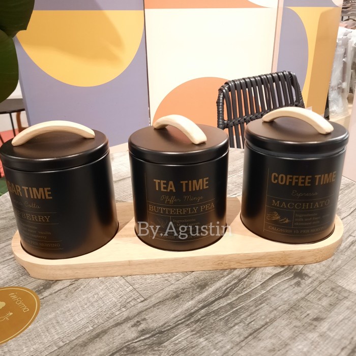 Octanita_Id- Informa Toples Set Tempat Penyimpanan Gula Kopi Teh