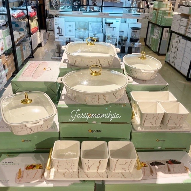 Octanita_Id- Wadah Saji Marble Keramik Appetite Informa Mewah / Serving Set