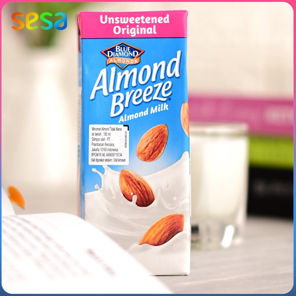 

[KODE PRODUK G6LVT7837] Blue Diamond Almond Breeze Milk Unsweetened Original 180 ml (Almond Milk)