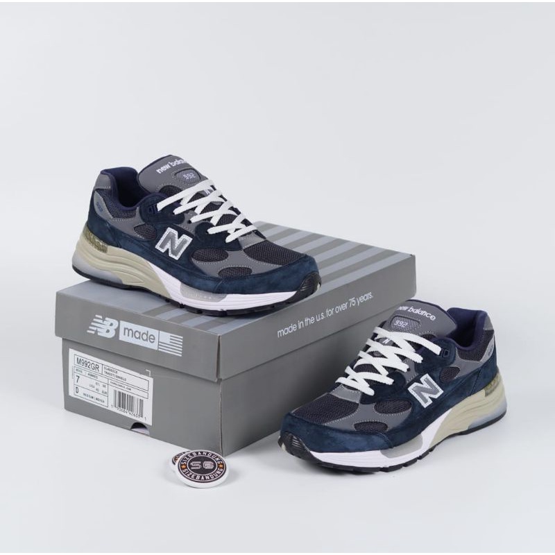 Sepatu New Balance 992 Navy Grey White