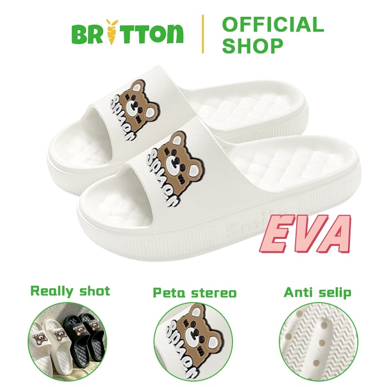 (K✪ZE-✔) BRITTON  Sandal Jelly Wanita EVA Slippers Sandal Karakter Sandal Karet Jelly Sandal Jelly W