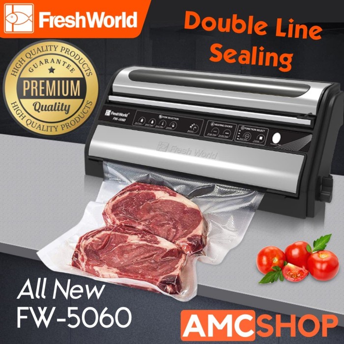 Terlaris Fresh World Fw-5060 Mesin Vacuum Sealer Komersial Vacum (Bisa Basah)