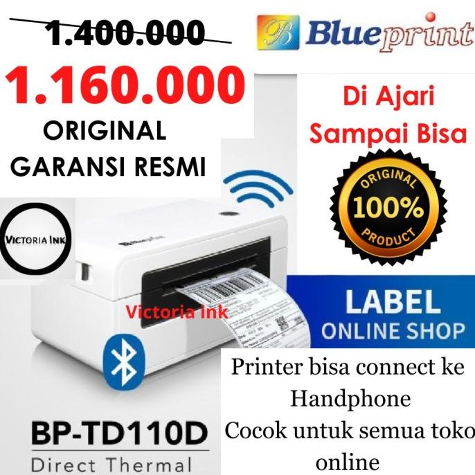 Printer Barcode Td 110d Thermal Label A6 BLUEPRINT TD110D Bluetooth
