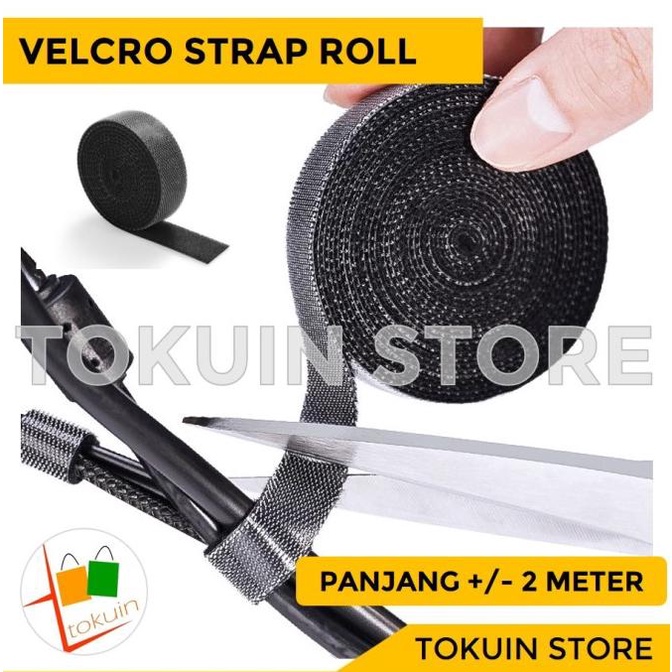 

~~~~~] Velcro Strap Klip Tali Pengikat Kabel Velcro Cable Organizer Ties Tape