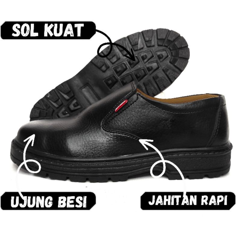 Sepatu Safety Sefty Pria Bahan Kulit Elegan Merk Original Harga Murah