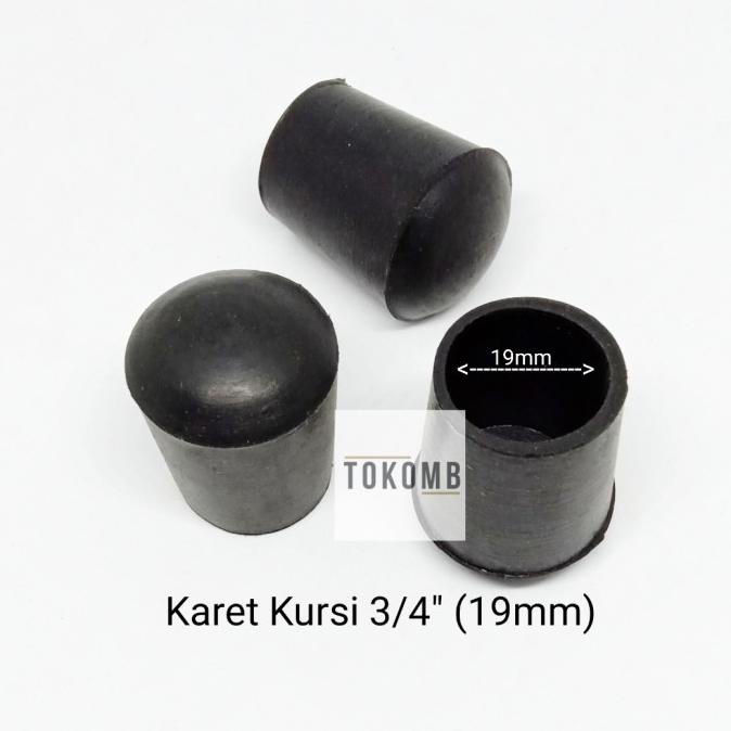 Karet Kaki Kursi Bulat Hitam 3/4"