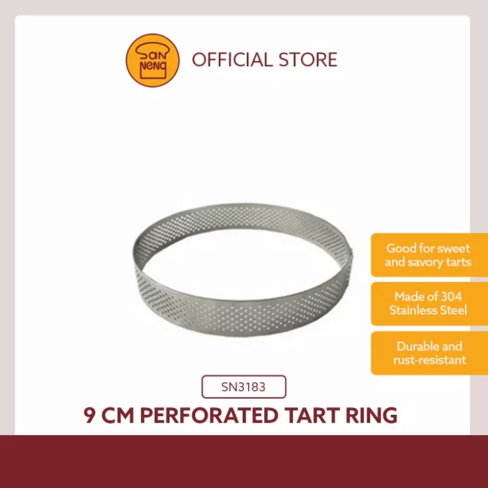 

Sanneng SN3183 - Perforated Tart Ring 9cm / Ring Tart Round / Bulat
