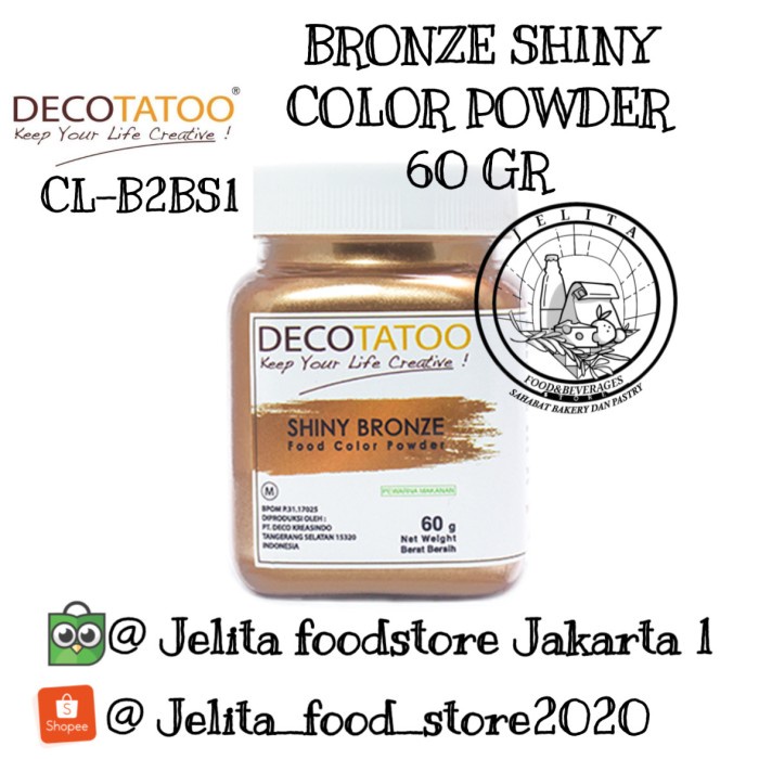 

Decotattoo BRONZE SHINY COLOR POWDER 60gr CL-B2BS1, Pewarna makanan