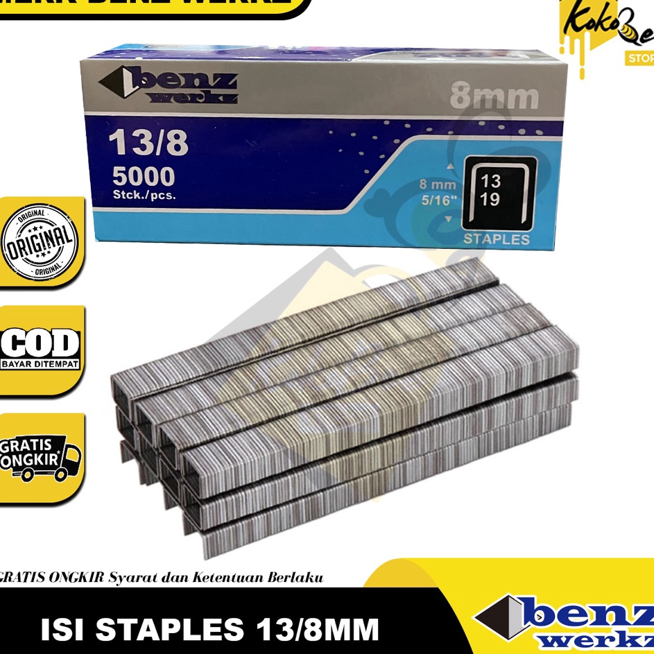 

[KODE PRODUK JJBEN10056] Isi staples hekter tangan manual stapler gun 13/8mm isi staples R23 - Isi staples tembak 8mm 13/8 gun tacker stapler R23 13/8 isi 5000 pcs