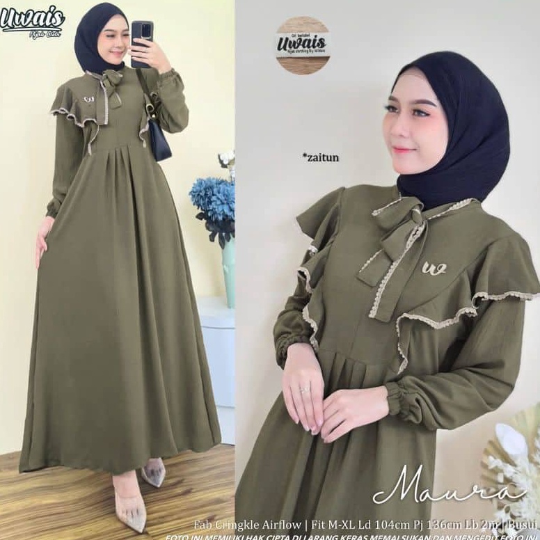 Recomended.. GAMIS MAURA RENDA DAILY BUSUI DRESS AIRFLOW CRINCLE /  GAMIS CRINKLE POLOS / GAMIS CRIN