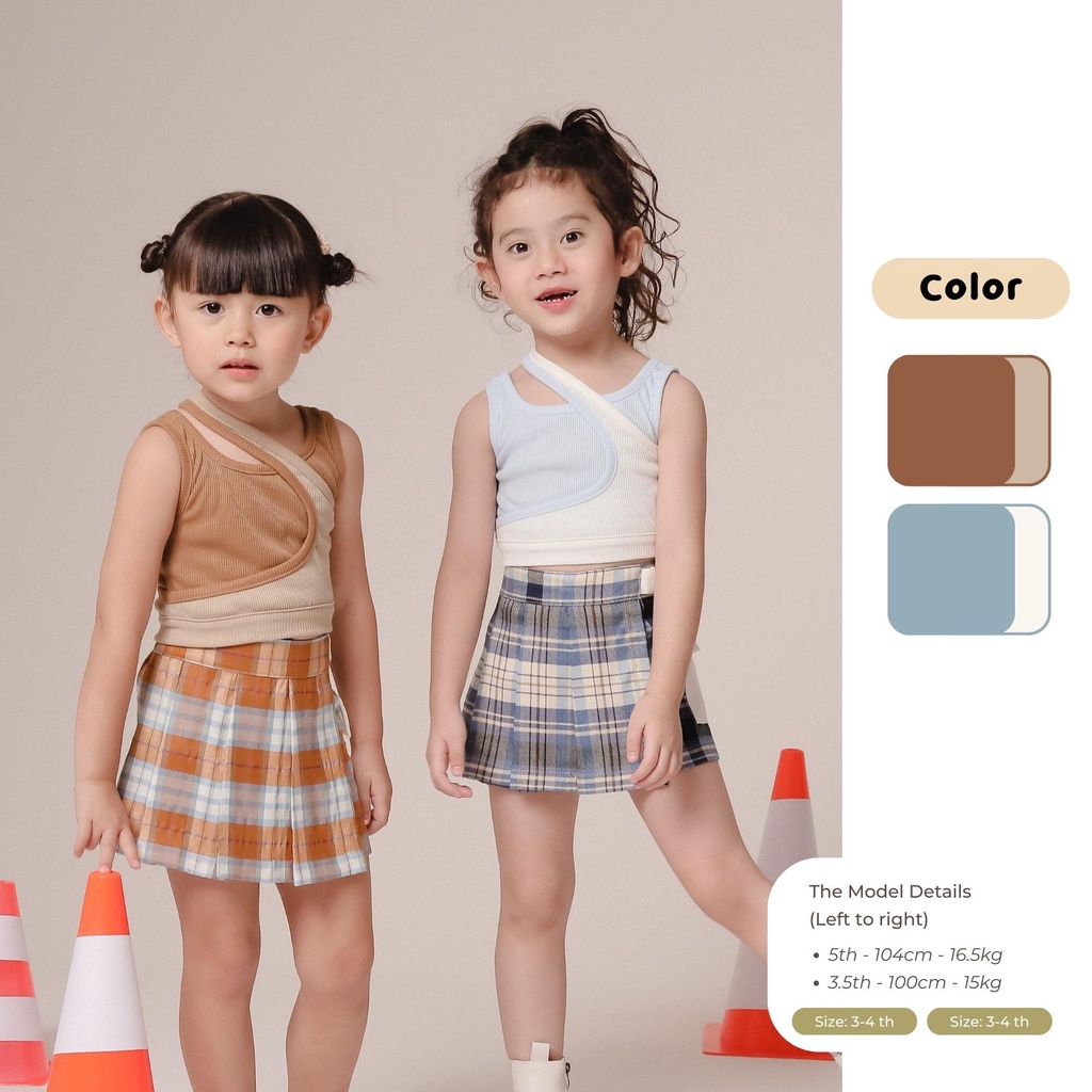Bayar ditempat ZIEL KIDS - Zia Crop Top / Atasan Anak Perempuan / Atasan Anak Crop / Crop Anak Perem