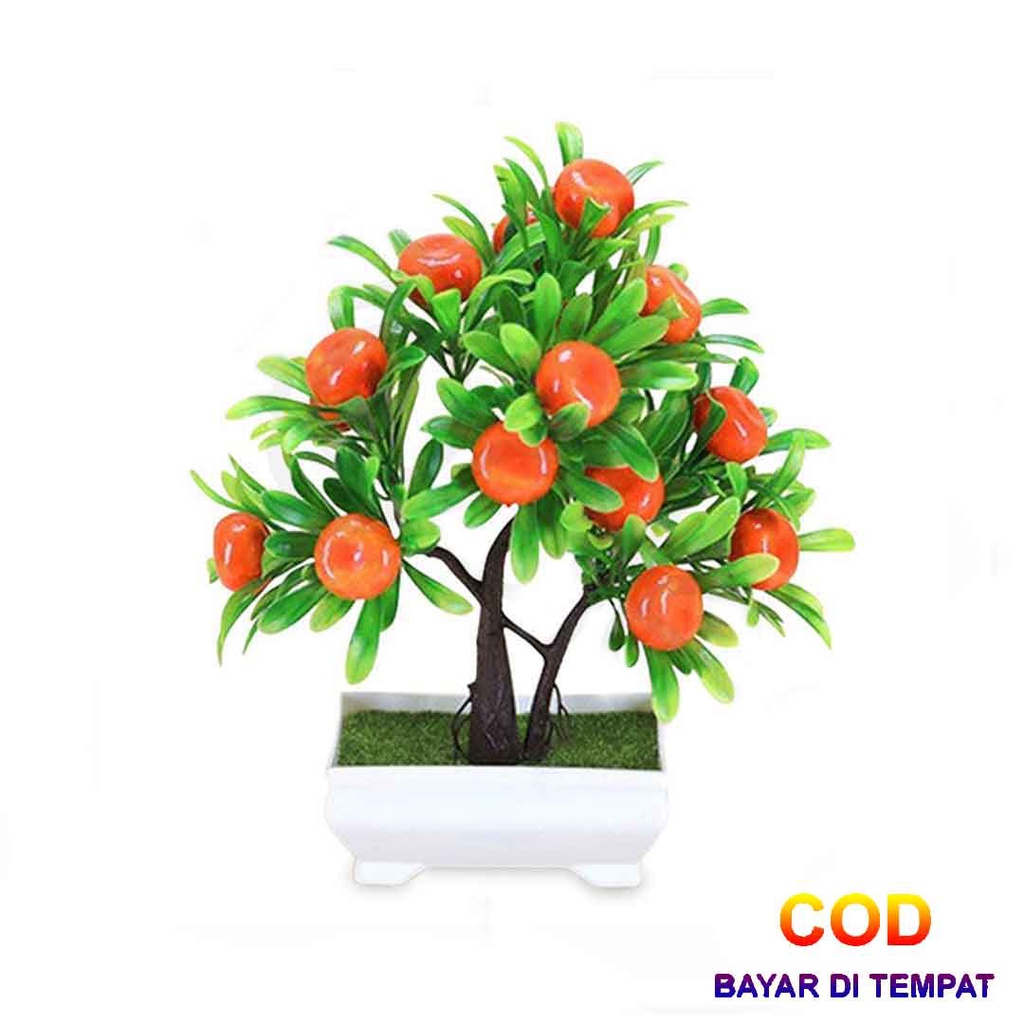 ✅COD Pot Tanaman Pohon Bonsai Vas Bunga Hias Plastik Perlengkapan Hiasan Dekorasi Meja Makan Ruang Tamu Kamar Aesthetic Perabotan Interior Rumah Tangga Murah Model Aneka Daun Buah Buahan Warna