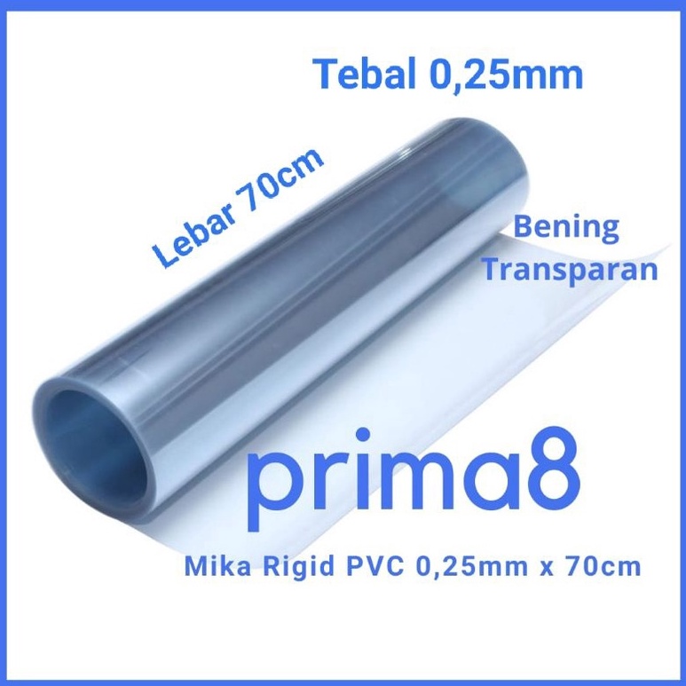 

TLGID Plastik Mika Kaku Rigid PVC Bening Tebal 0,25mm Lebar 70cm Mika Hantaran Kotak Seserahan Sourvenir Mika Meteran ❀Baru