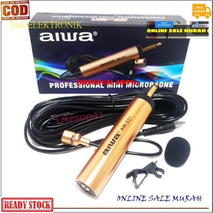 New G498 Aiwa Mic Jepit Kabel 10Meter G498 Kancing Kerah Baju Microphone Clip On Klip Tie Condensor 