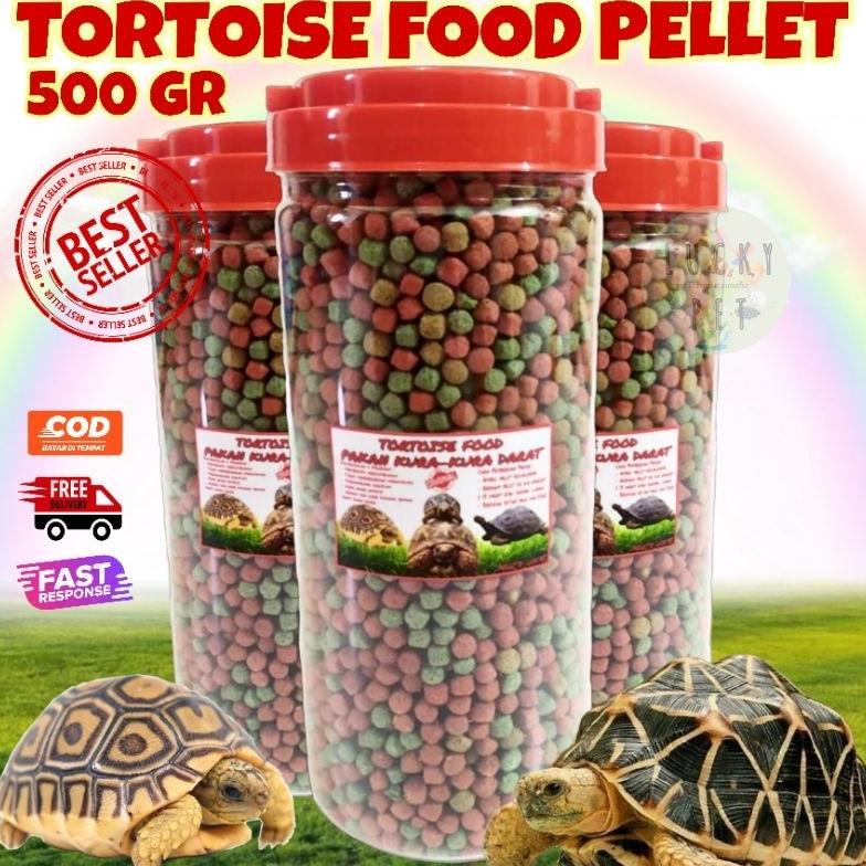 New [500 Gr In Jar] Makanan Pakan Pelet Kura Kura Darat Sulcata Sulkata Pardalis Indian Star Aldabra