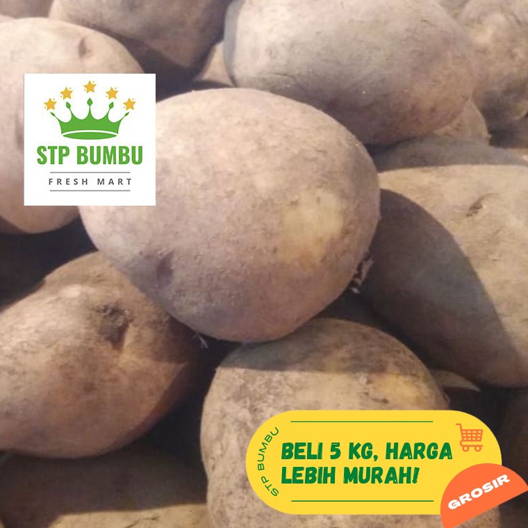 

↑gj Stock Banyak Kentang Dieng Besar Super 1kg / Kentang Kuning Segar Fresh H67