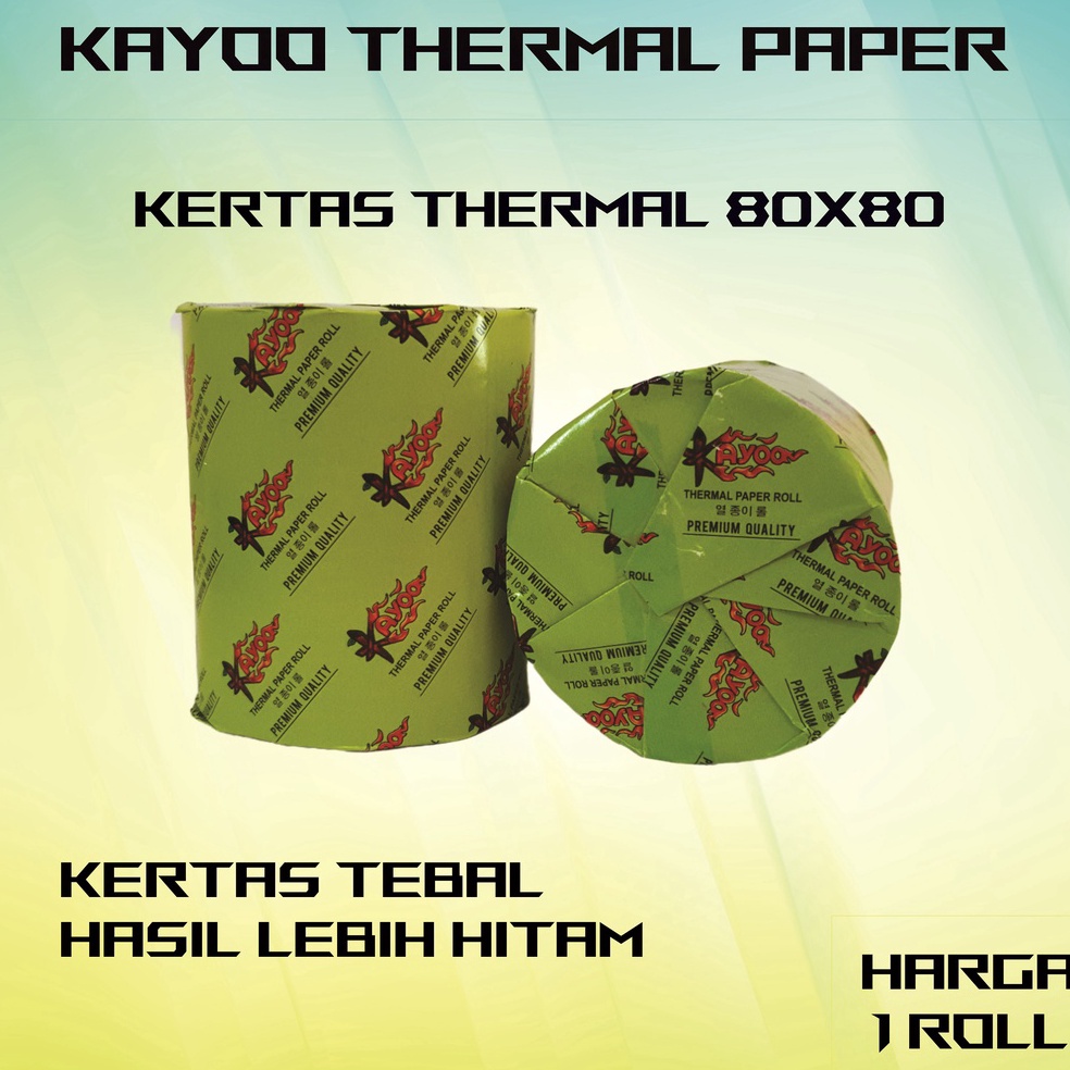

✱ KERTAS THERMAL STRUK KASIR PAPER ROLL TERMAL KAYOO 80MM 80X80 THERMAL PRINTER 79 80 x 80 80x80MM Harga ⌒
