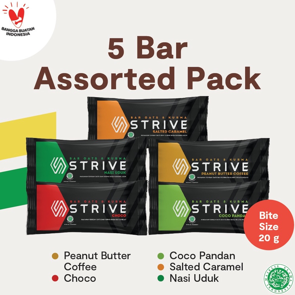 

hf❈Terlaku.✰☍ STRIVE Energy Bar Bite Size Mix (Semua Rasa) - 20 gr x 5 pcs I60 ↑