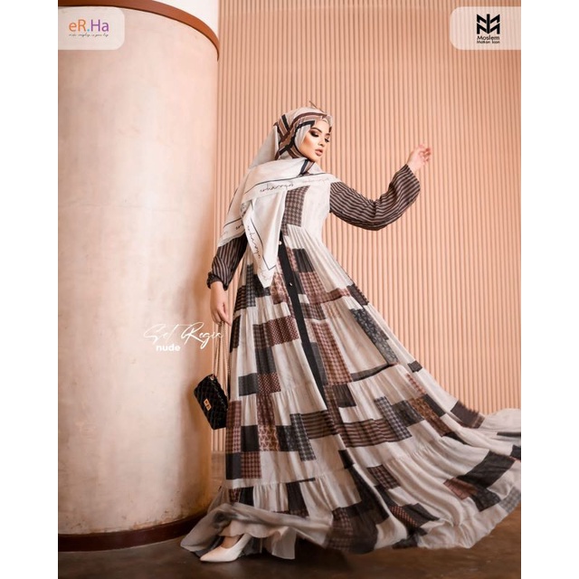 [ER.HA SYARI] GAMIS SYARI TERBARU / DRESS SET PRINTING " REGIA SET " BY ERHA SYARI