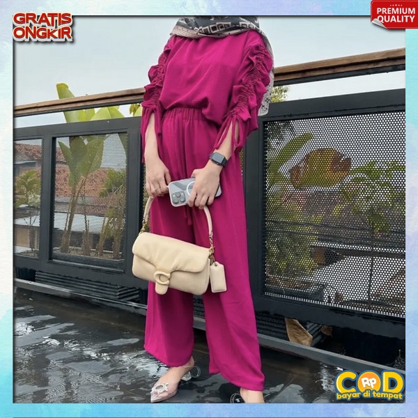 Hengout Santai Baju Muslimah 2023 Clana Mewah Oneset Cewek Viral Set Dewasa Kualitas Premium Set Cel