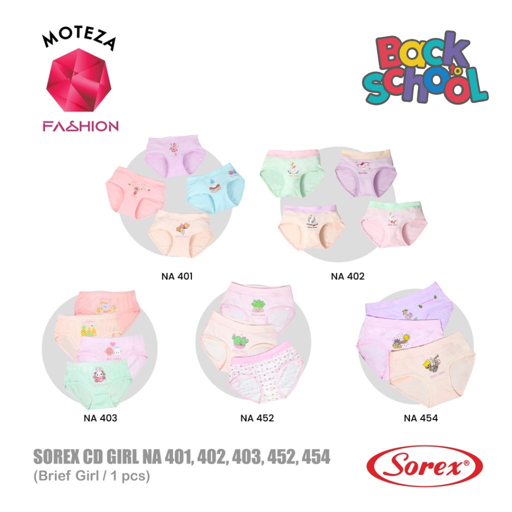 Sorex Celana Dalam Anak Perempuan Kids Girl - NA 401 ; 402 ; 403 ; 452 ; 454- Segitiga Super Soft