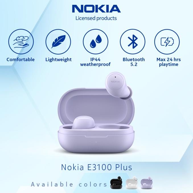 Best Seller Nokia E3100 Plus True Wireless Earbuds Bluetooth Earphone TWS Purple