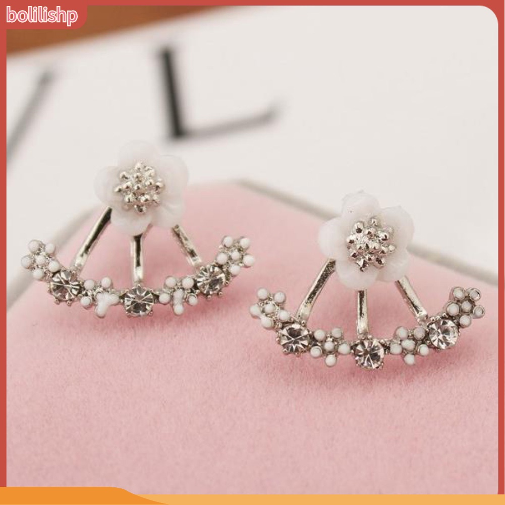 &lt;Bolilishp&gt; Anting Tusuk Wanita Desain Bunga Aster Hias Berlian Imitasi Untuk Pestahadiah