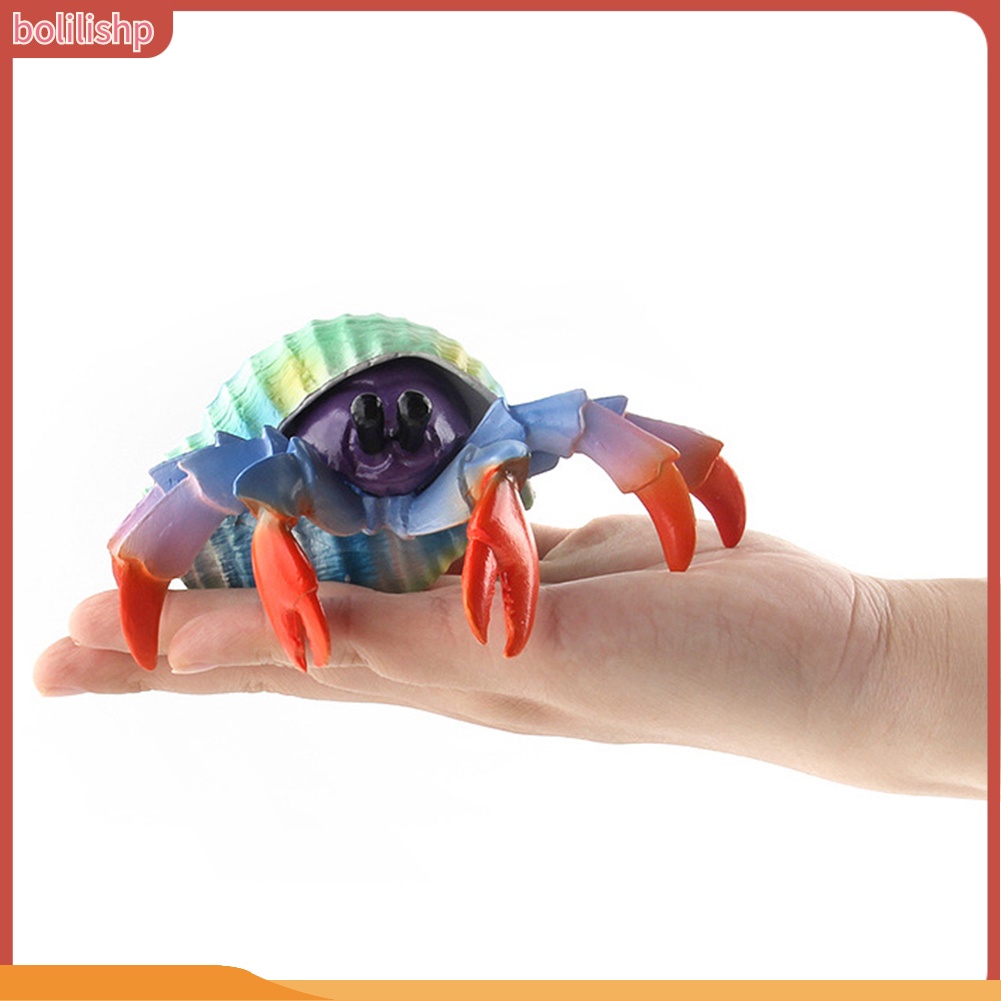 &lt;Bolilishp&gt; Simulation Hermit Crab Marine Animal PVC Model Desktop Decor Education Kids Toy