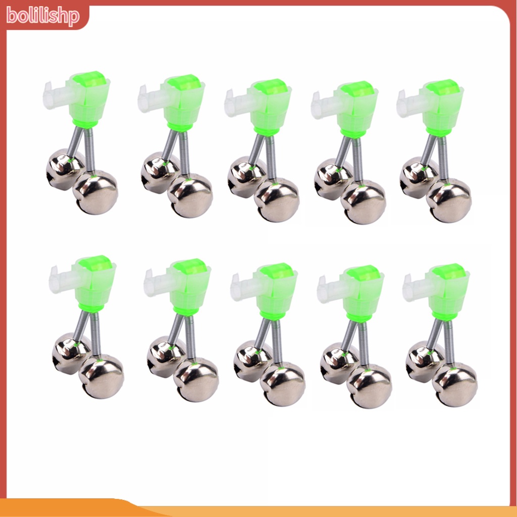 [Bolilishp] 10pcs Bel Alarm Memancing Dual Lonceng Desibel Tinggi Sensitif Mini Laut Pancing Gigit Alarm Bell Angling Persediaan