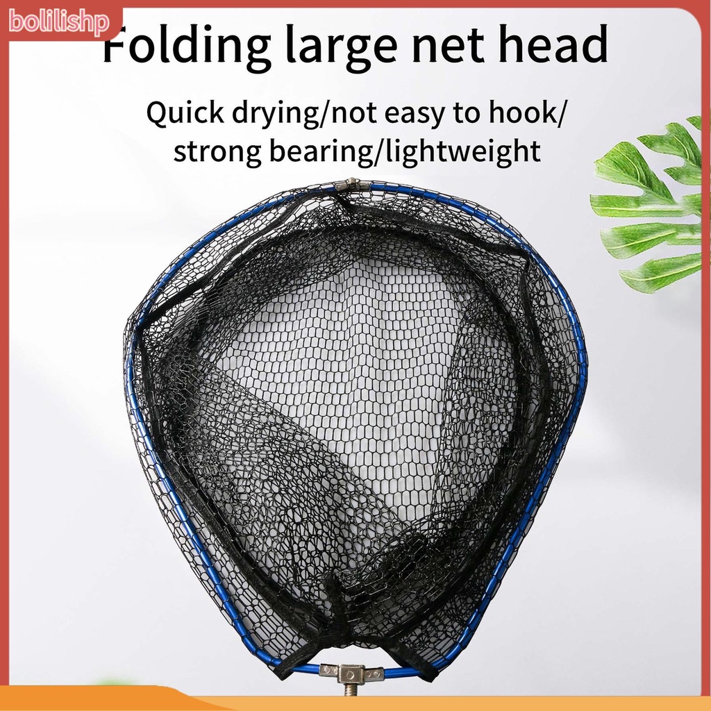 [Bolilishp] fishing Net Head Lipat Kapasitas Besar Cepat Kering-density Tinggi Mesh Aluminium Alloy Segitiga Hitam Karper Sturgeon Memancing Mendaratan Dip Net Untuk Outdoor