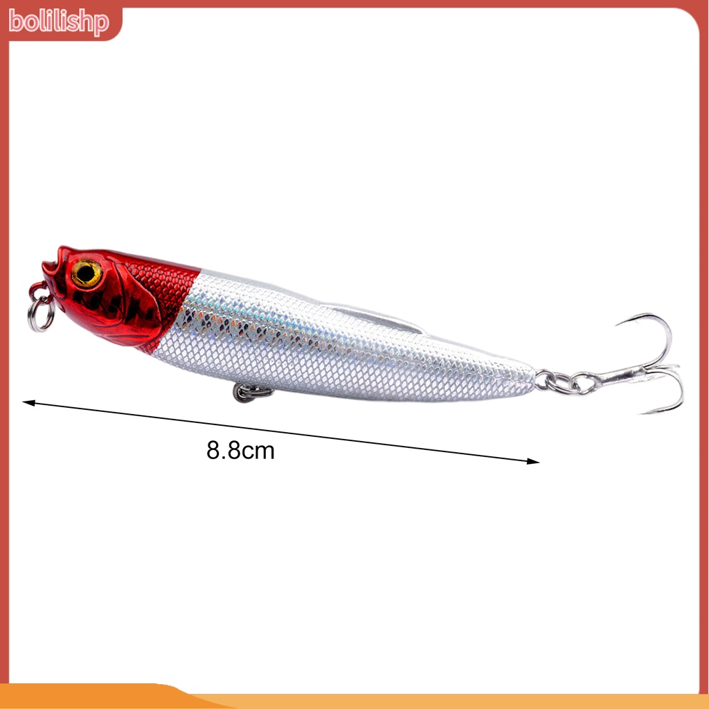 [Bolilishp] 8.8cm/9g Umpan Pancing Penembus Kuat Menggoda Air Atas Tajam Mengambang Popper Hardbait Untuk Pemancing